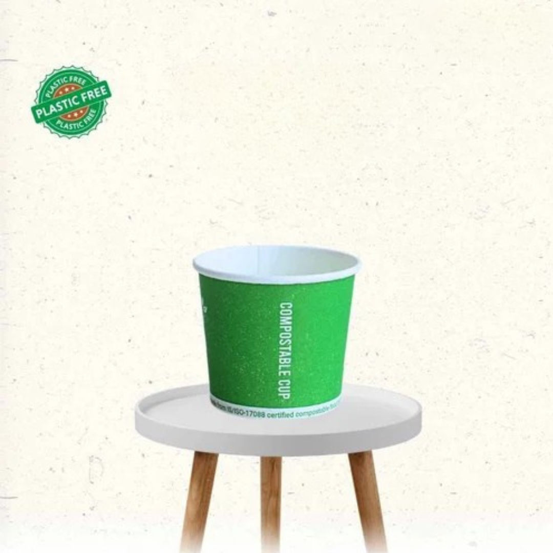 A Bio Tea Cups 105 ML, Compostable Pla Coated
